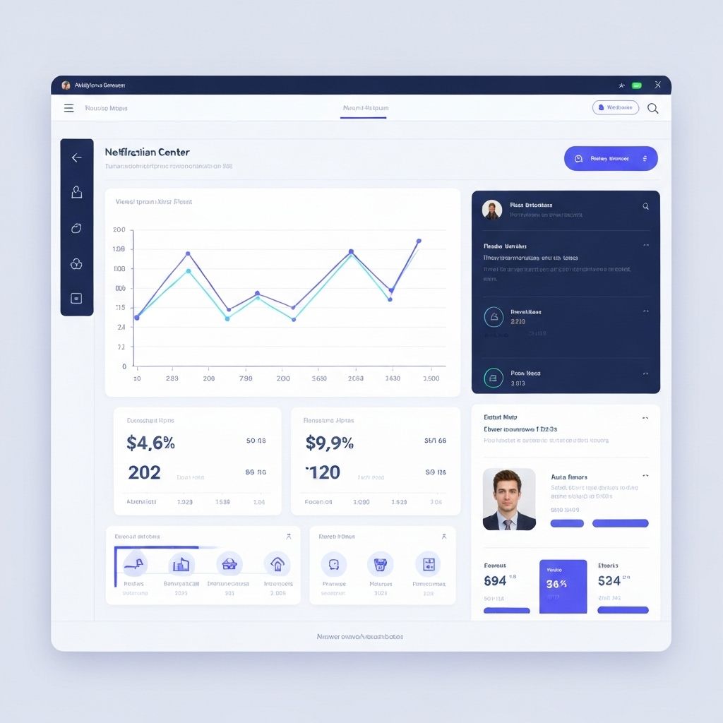 Analytics dashboard with reports and notification system